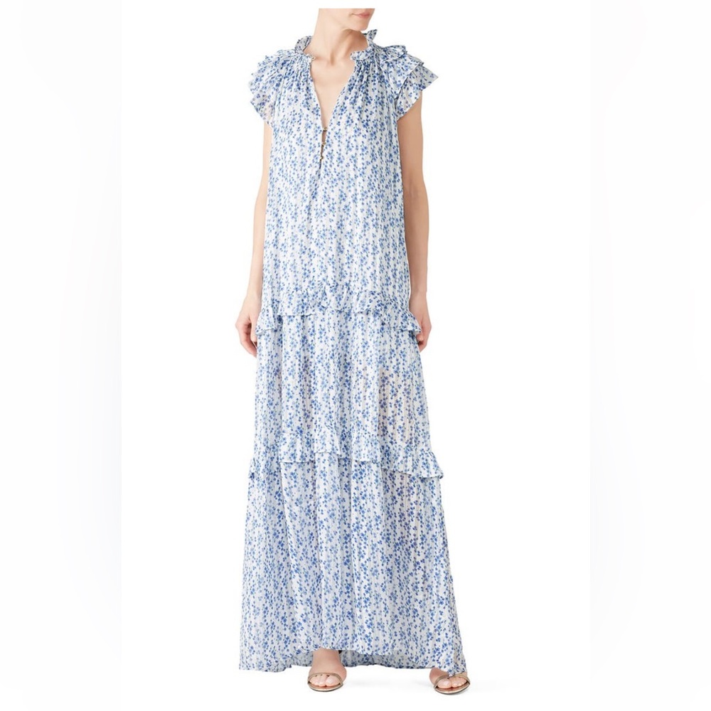 Sabina Musayev Gwen Blue Print Dress